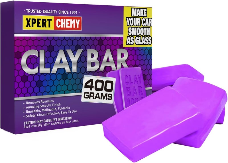 XPERTCHEMY Car Clay Bar 4 Pack 400g(4x100g), Auto Detailing Premium Grade No Scratch Magic Clay Bars Cleaner Kit with Washing and Adsorption Capacity for Car Auto SUV, RV, Truck, Purple - Image 1